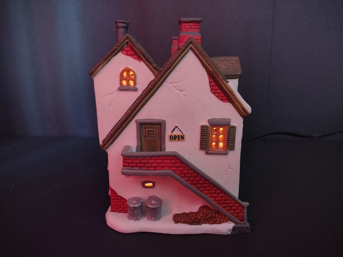 Vintage Lemax Holiday Crossroads Chatham Inn Lighted Christmas Village House [8113n]
