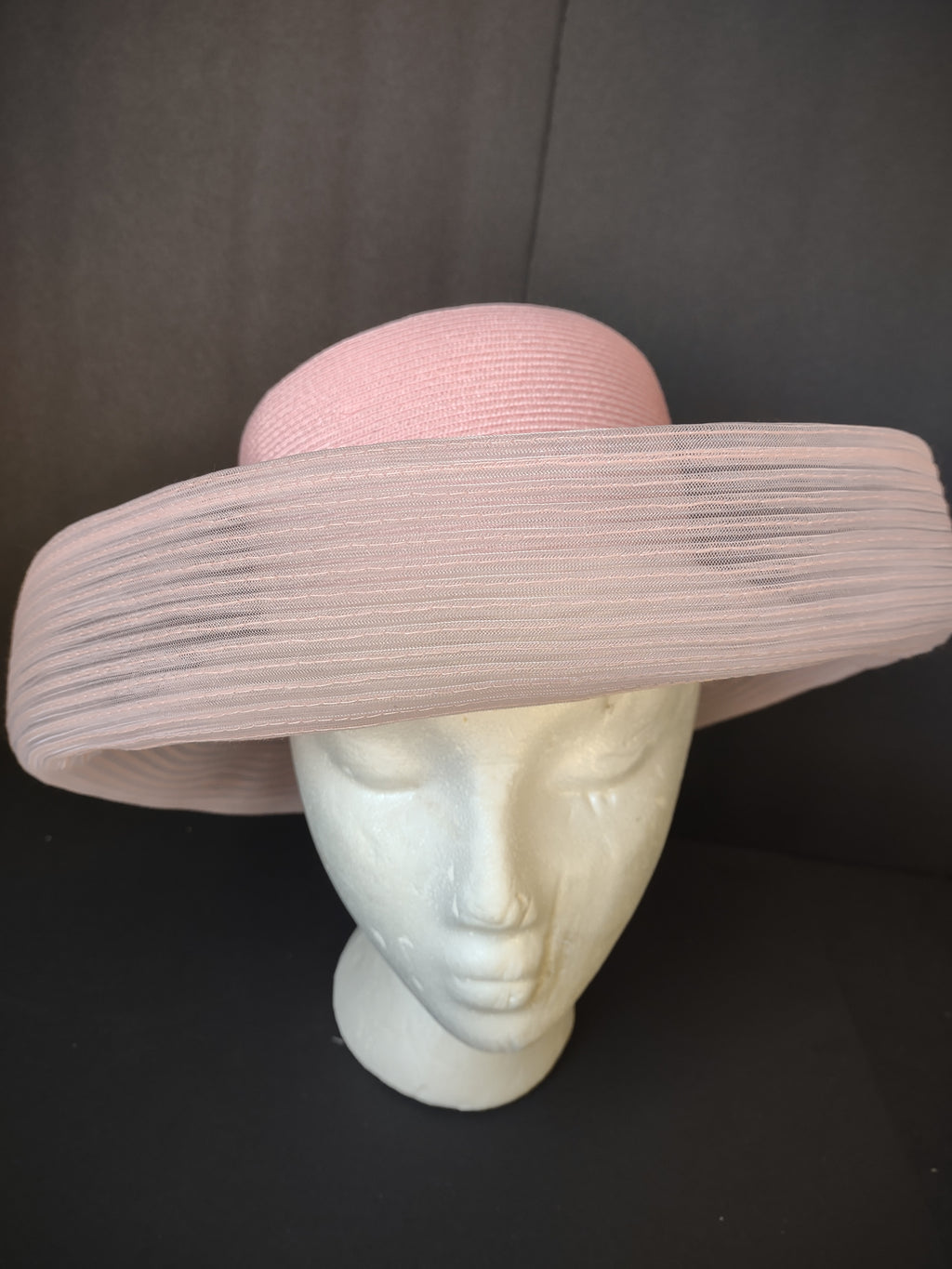 Vintage Nordstrom Pale Pink Wide Brim Woven Sun Hat Women's Summer Style [8115n]