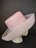 Vintage Nordstrom Pale Pink Wide Brim Woven Sun Hat Women's Summer Style [8115n]
