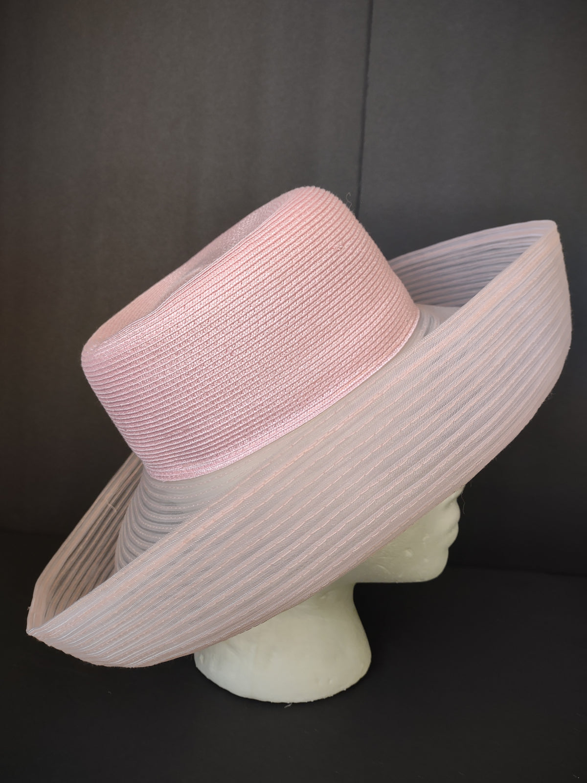 Vintage Nordstrom Pale Pink Wide Brim Woven Sun Hat Women's Summer Style [8115n]