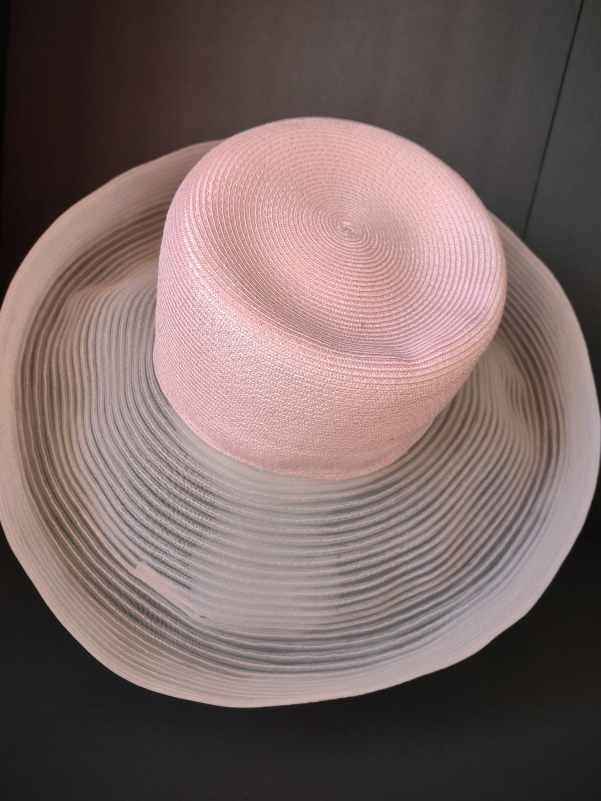 Vintage Nordstrom Pale Pink Wide Brim Woven Sun Hat Women's Summer Style [8115n]