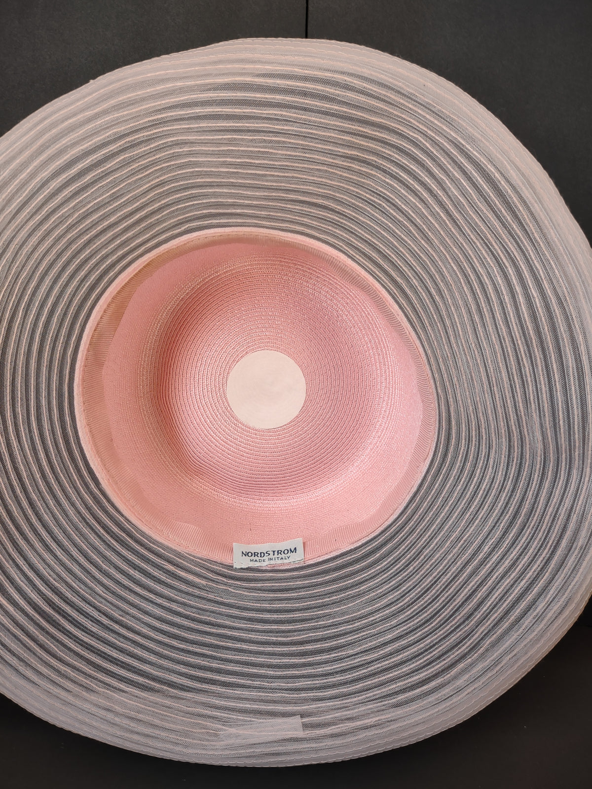 Vintage Nordstrom Pale Pink Wide Brim Woven Sun Hat Women's Summer Style [8115n]
