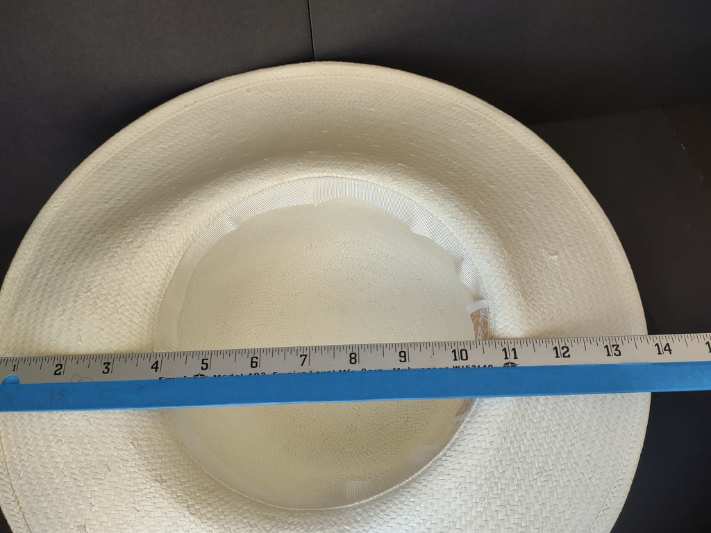 Vintage Cappelli Off-White Wide Brim Floral Sun Hat Cream Flowers [8116n]