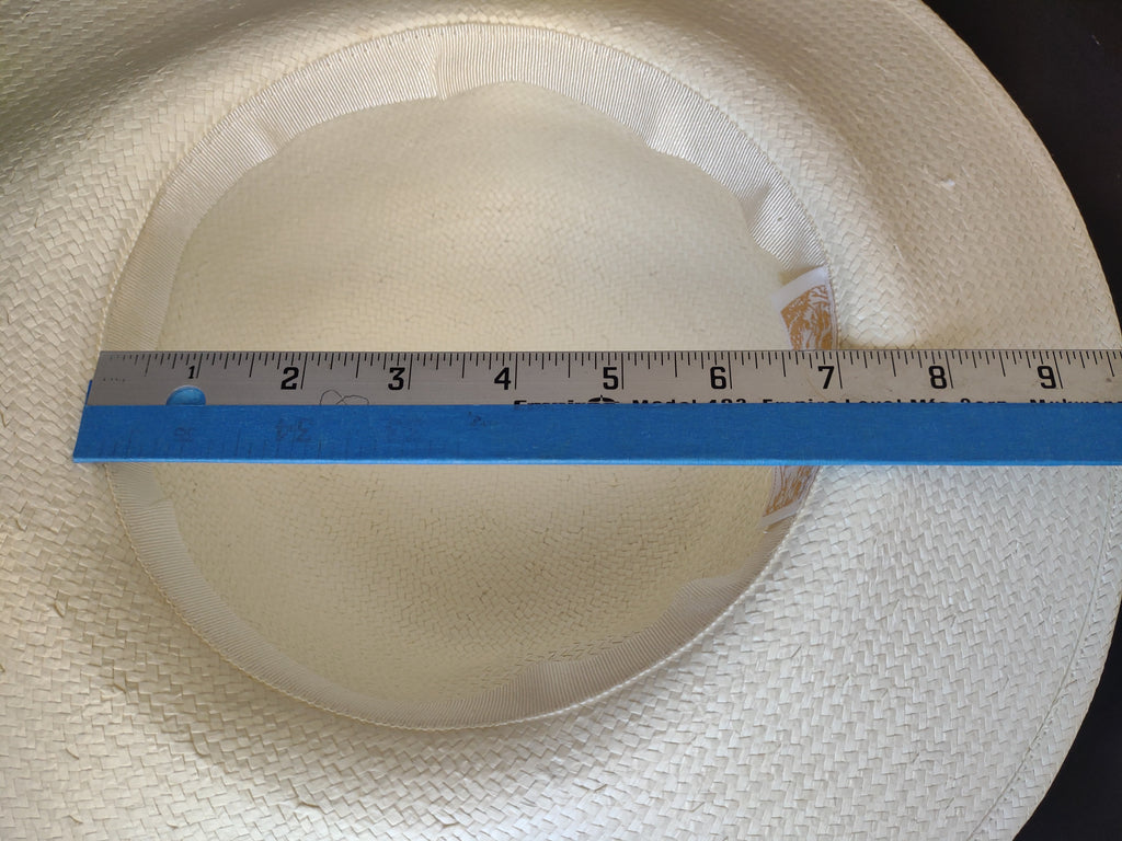 Vintage Cappelli Off-White Wide Brim Floral Sun Hat Cream Flowers [8116n]