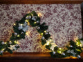 Vintage 8 Ft LED Christmas Garland Timer White Poinsettia Silver Ornaments [8136n]