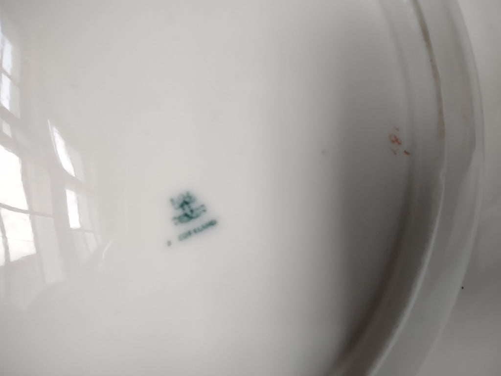Vintage Copeland Flow Blue Wide Rim Bowl Pagoda Landscape Blue White [7444E]