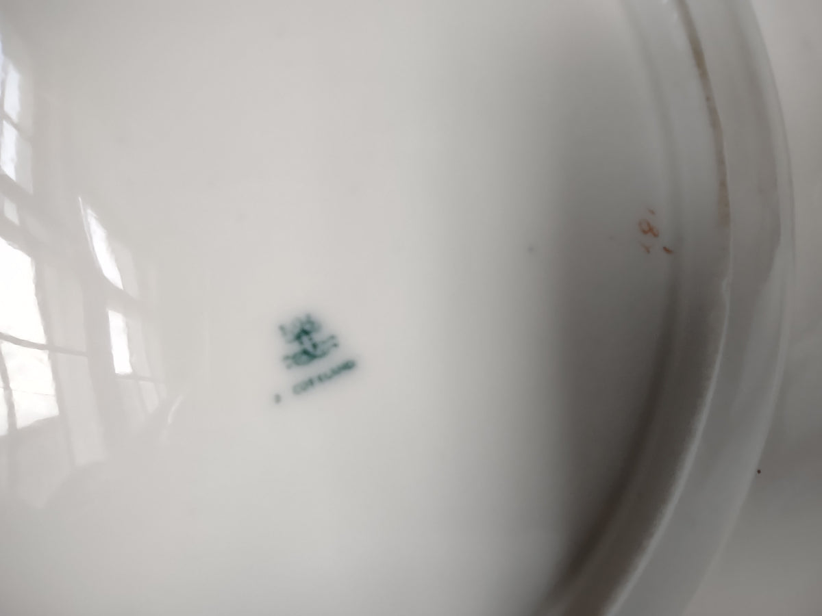 Vintage Copeland Flow Blue Wide Rim Bowl Pagoda Landscape Blue White [7444E]