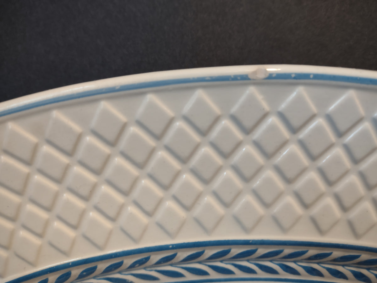 Vintage Copeland Spode Mansard Elaine Blue Oval Platter England IMPERFECT [7447E]