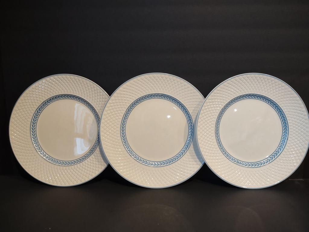 Vintage Copeland Spode Mansard Elaine Blue Laurel Set of 3 Plate England [7449E]
