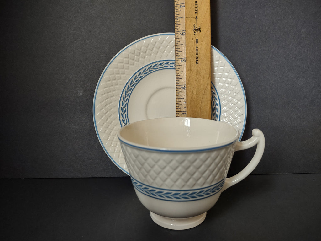 Vintage Spode Copeland Mansard Elaine Blue White Cup & Saucer Set [7454E]