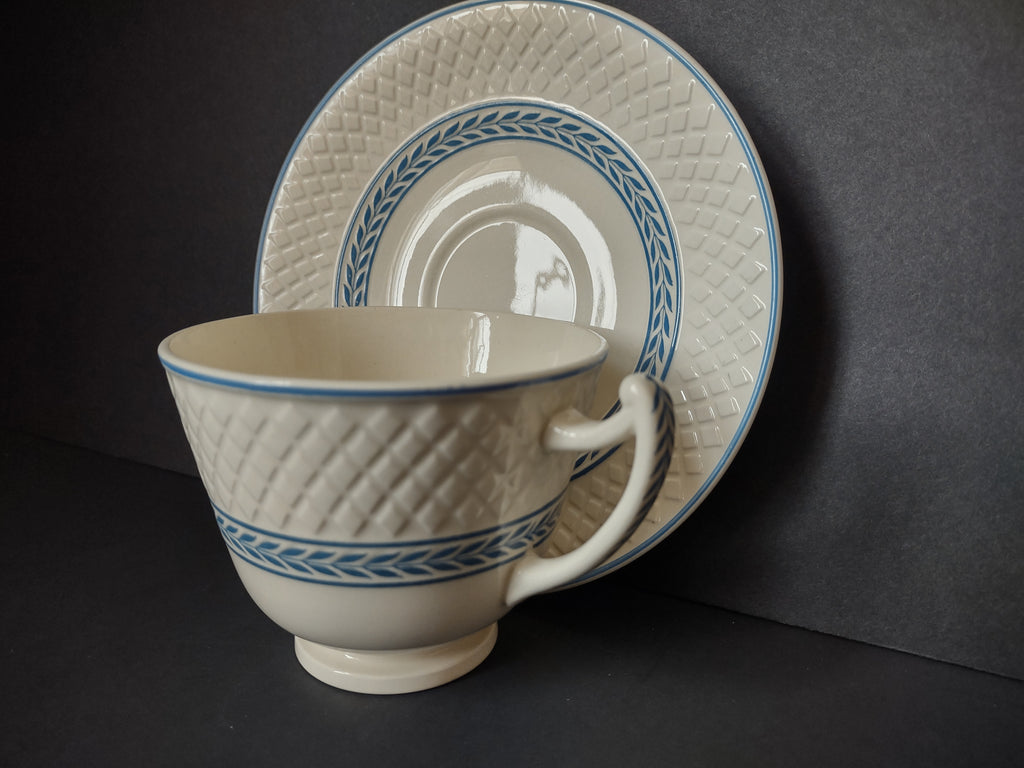 Vintage Spode Copeland Mansard Elaine Blue White Cup & Saucer Set [7454E]