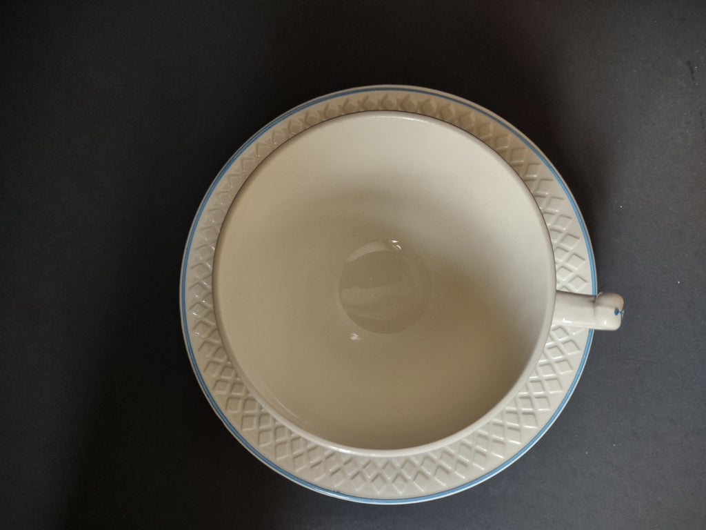 Vintage Spode Copeland Mansard Elaine Blue White Cup & Saucer Set [7454E]