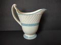 Vintage Blue White Woven Pattern Small Pitcher [7455E]