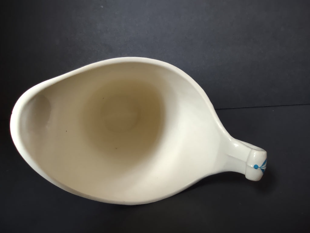 Vintage Blue White Woven Pattern Small Pitcher [7455E]