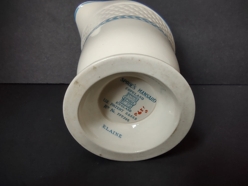 Vintage Spode Copeland Mansard Elaine Blue White Medium Pitcher [7456E]