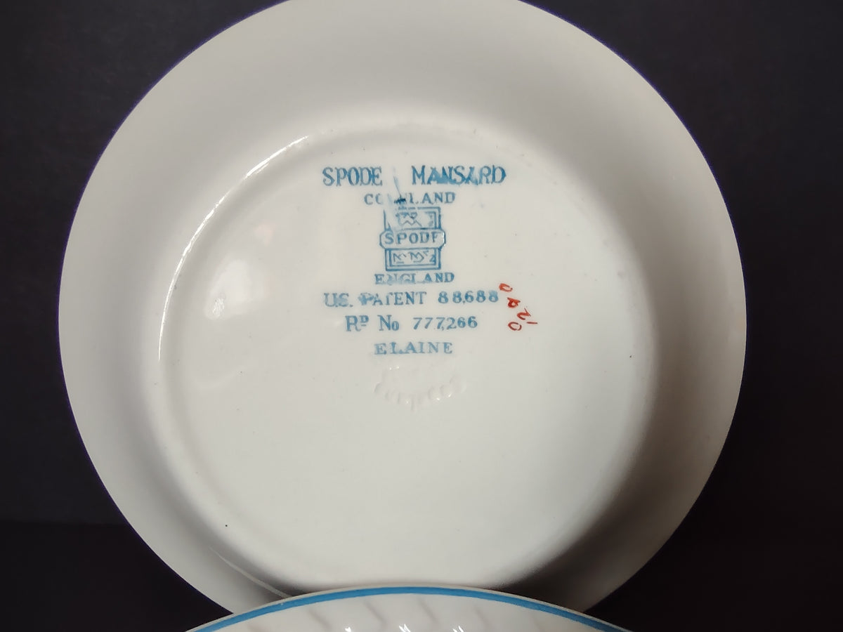 Vintage Spode Copeland Mansard Elaine Blue White Small Berry Bowl [7457E]