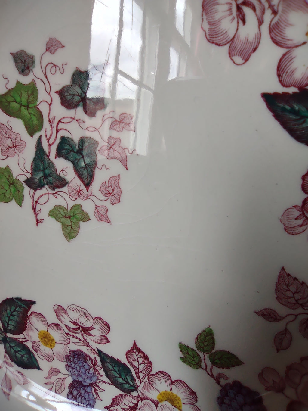 Vintage Copeland Spode Blackberry Floral Plate Pink Purple England [7459E]