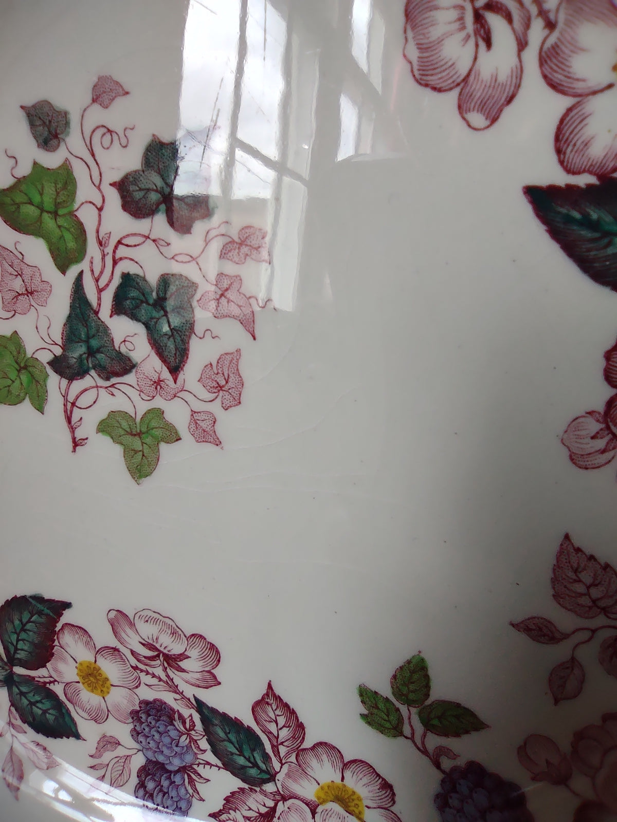 Vintage Copeland Spode Blackberry Floral Plate Pink Purple England [7459E]