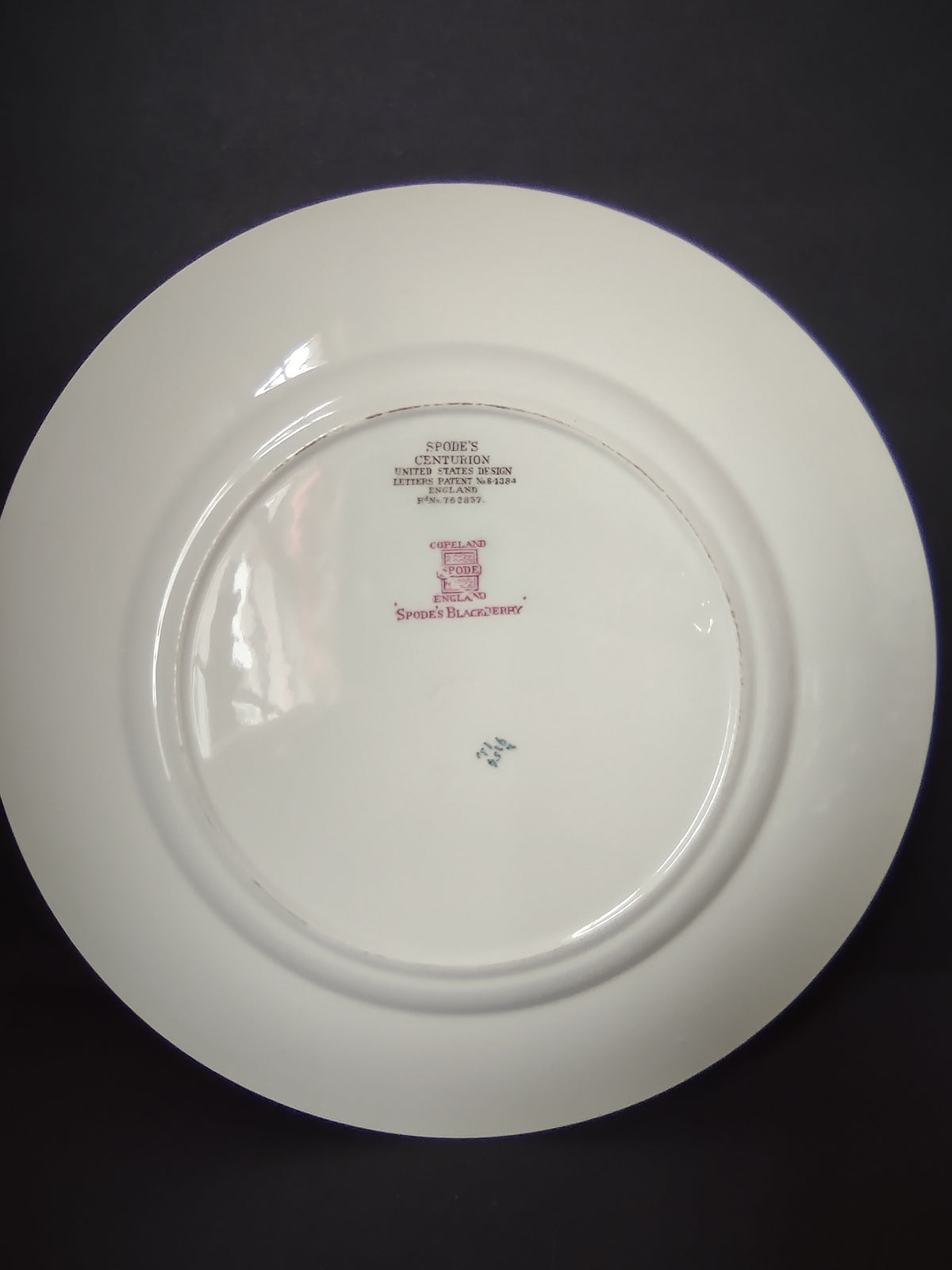 Vintage Copeland Spode Blackberry Floral Plate Pink Purple England [7459E]
