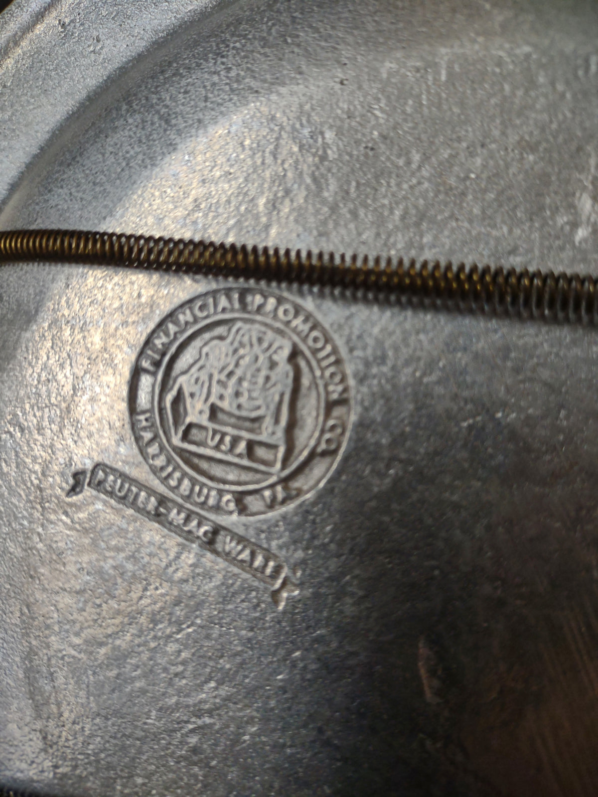 Vintage Pewter United States of America Great Seal Eagle Plate [7462E]