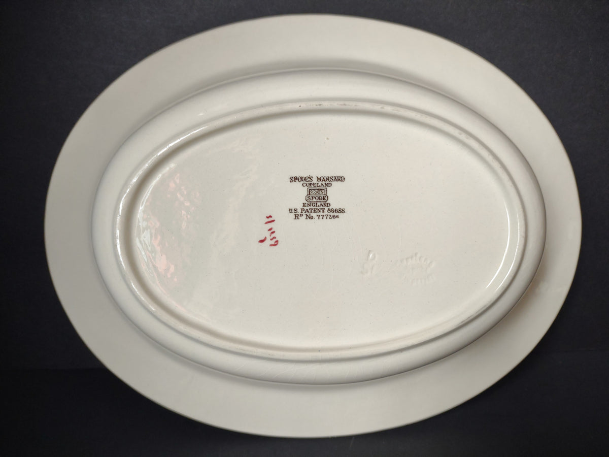 Vintage Copeland Spode Lady Ann Pink Rose Oval Serving Bowl [7464]