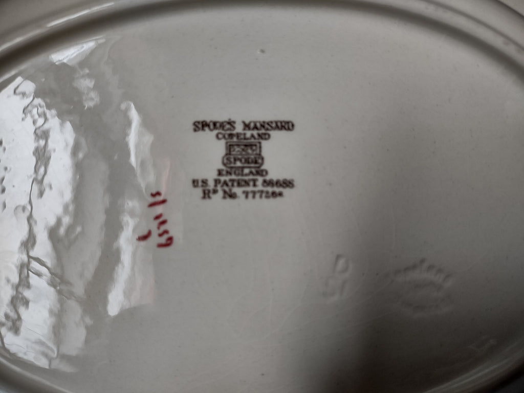 Vintage Copeland Spode Lady Ann Pink Rose Oval Serving Bowl [7464]