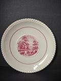 Vintage Copeland Spode Pink Scenic Rural Scenes Transferware Plate England [7466E]