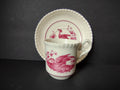 Vintage Copeland Spode Pink Bird Demitasse Espresso Cup Saucer Set [7467E]