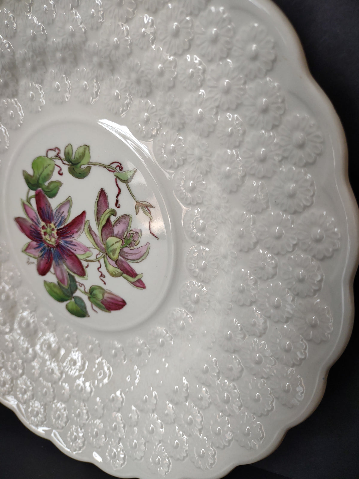Vintage Copeland Spode Bermuda Flowers Passion Flower Plate England [7473]