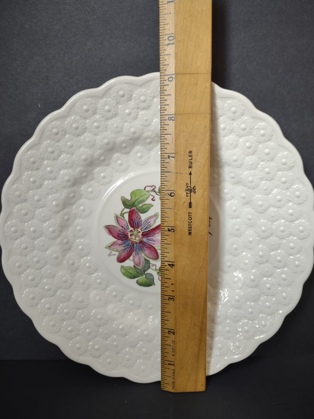 Vintage Copeland Spode Bermuda Flowers Passion Flower Plate England [7473]