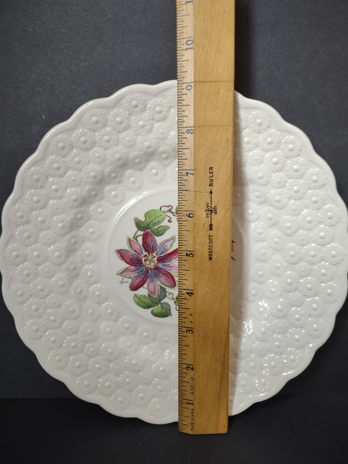 Vintage Copeland Spode Bermuda Flowers Passion Flower Plate England [7473]
