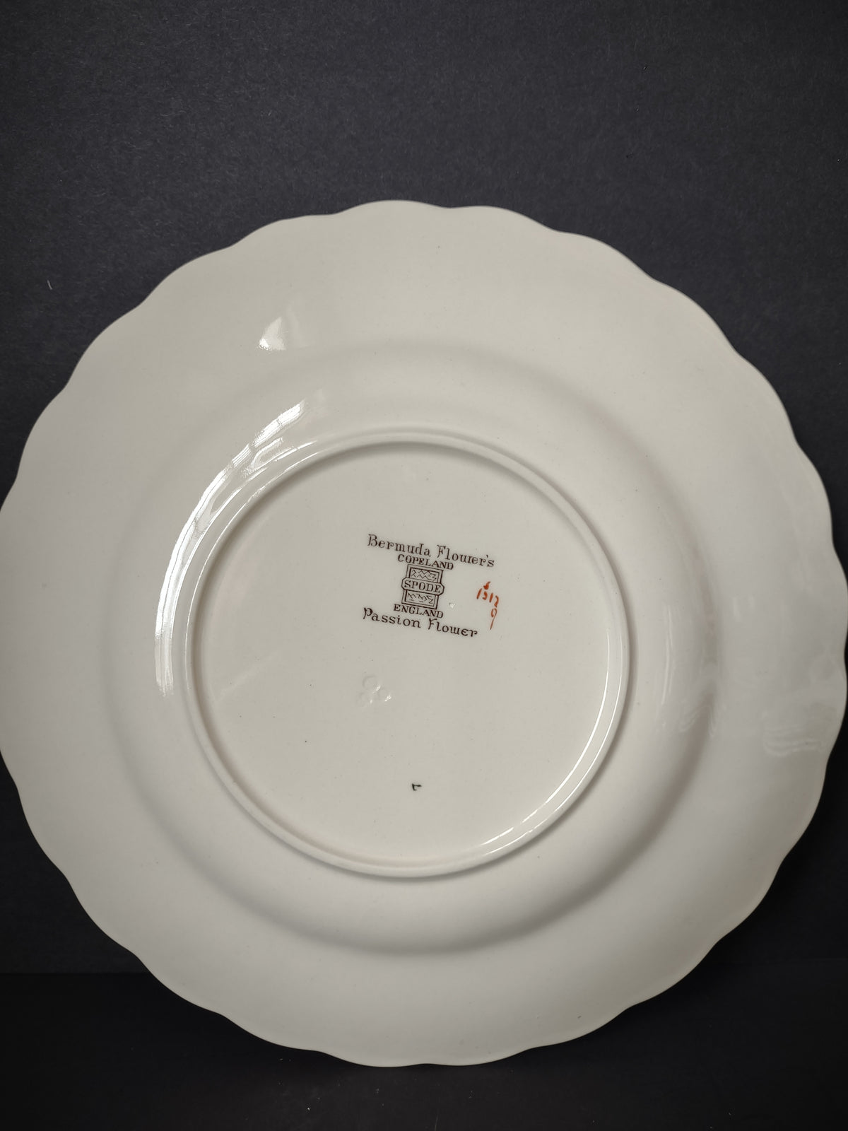 Vintage Copeland Spode Bermuda Flowers Passion Flower Plate England [7473]