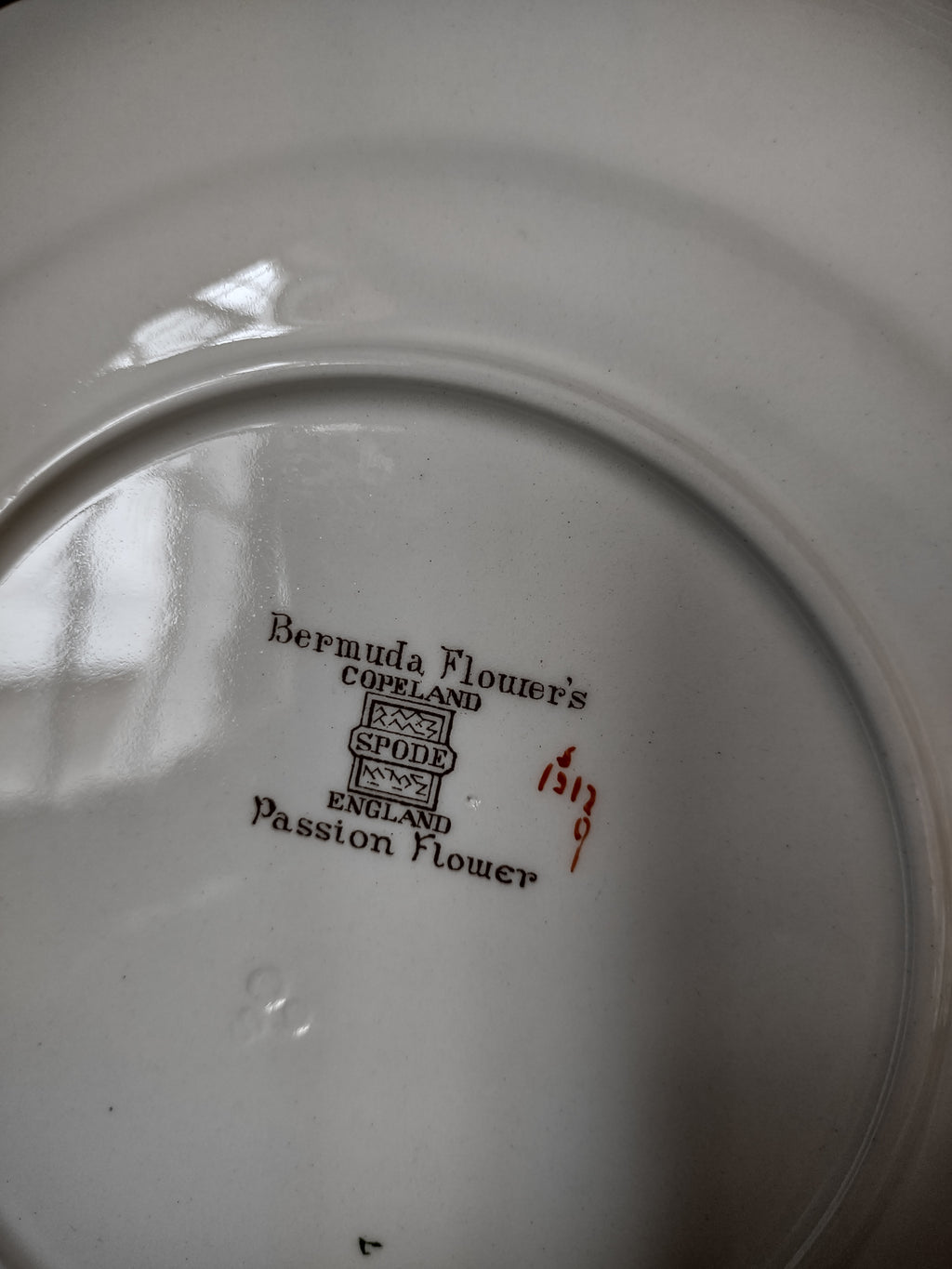 Vintage Copeland Spode Bermuda Flowers Passion Flower Plate England [7473]