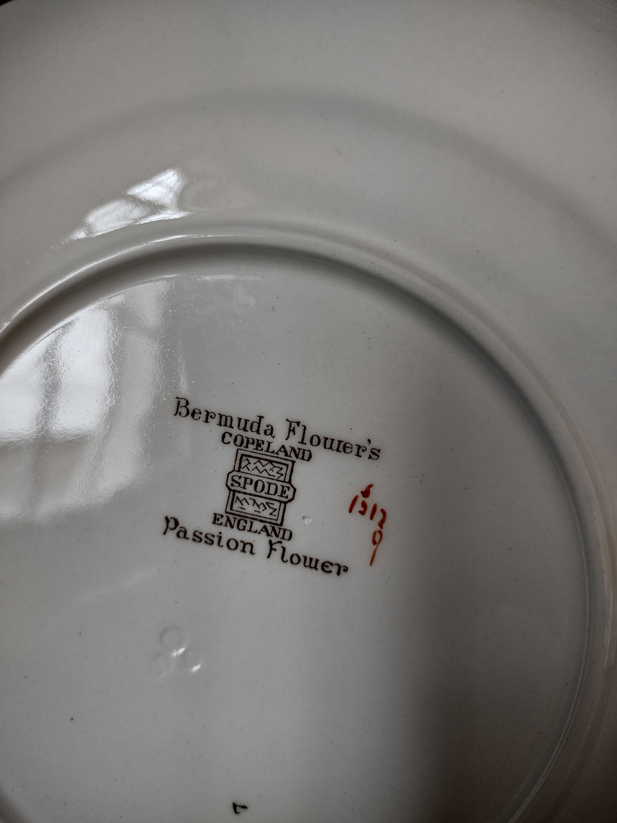 Vintage Copeland Spode Bermuda Flowers Passion Flower Plate England [7473]