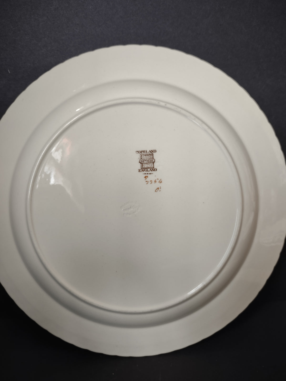 Vintage Copeland Spode Purple Grapes Fruit Embossed White Plate [7474E]