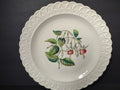 Vintage Copeland Spode Fuchsia Pink Floral Embossed White Plate [7476E]