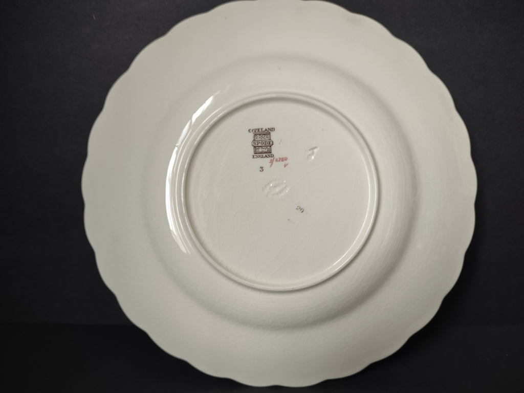 Vintage Copeland Spode Purple Grapes Red Apple Fruit Embossed Plate [7477E]
