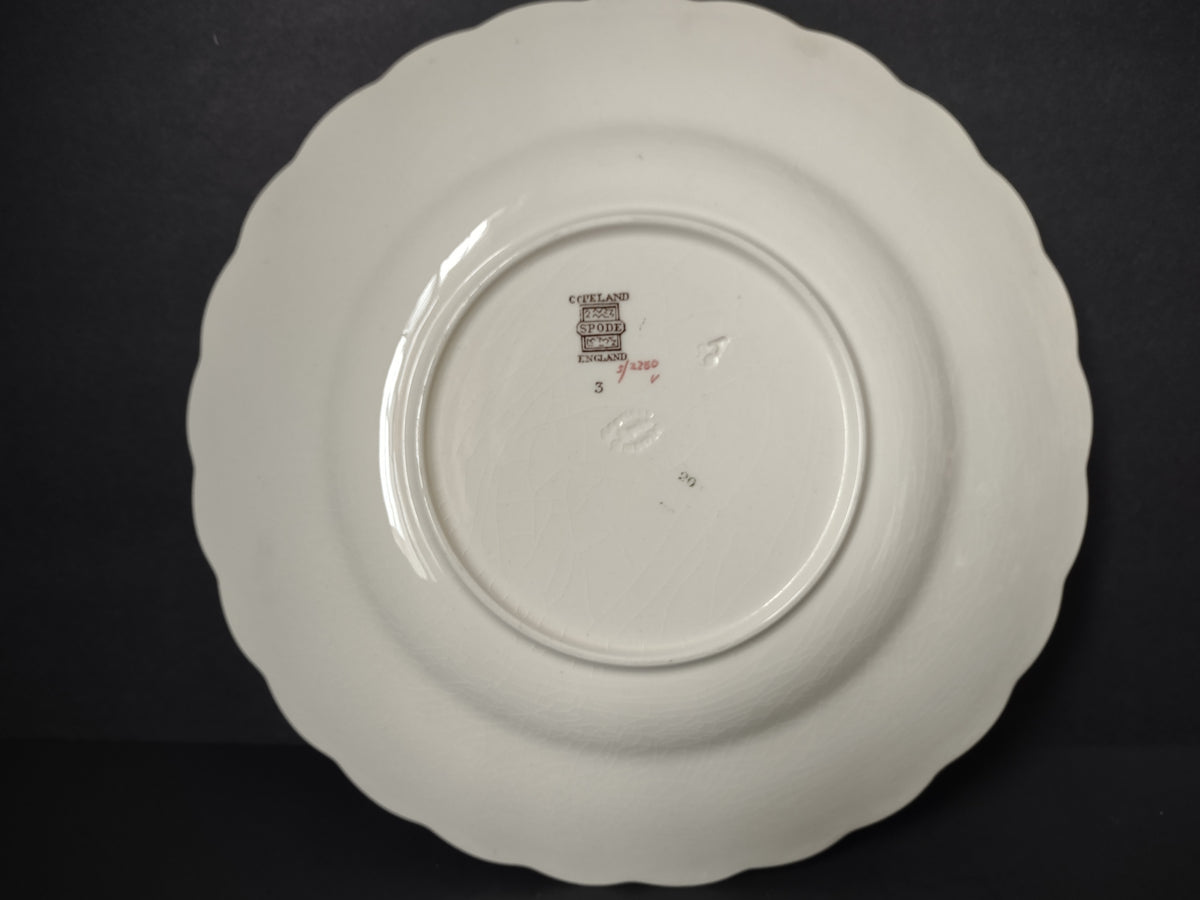 Vintage Copeland Spode Purple Grapes Red Apple Fruit Embossed Plate [7477E]