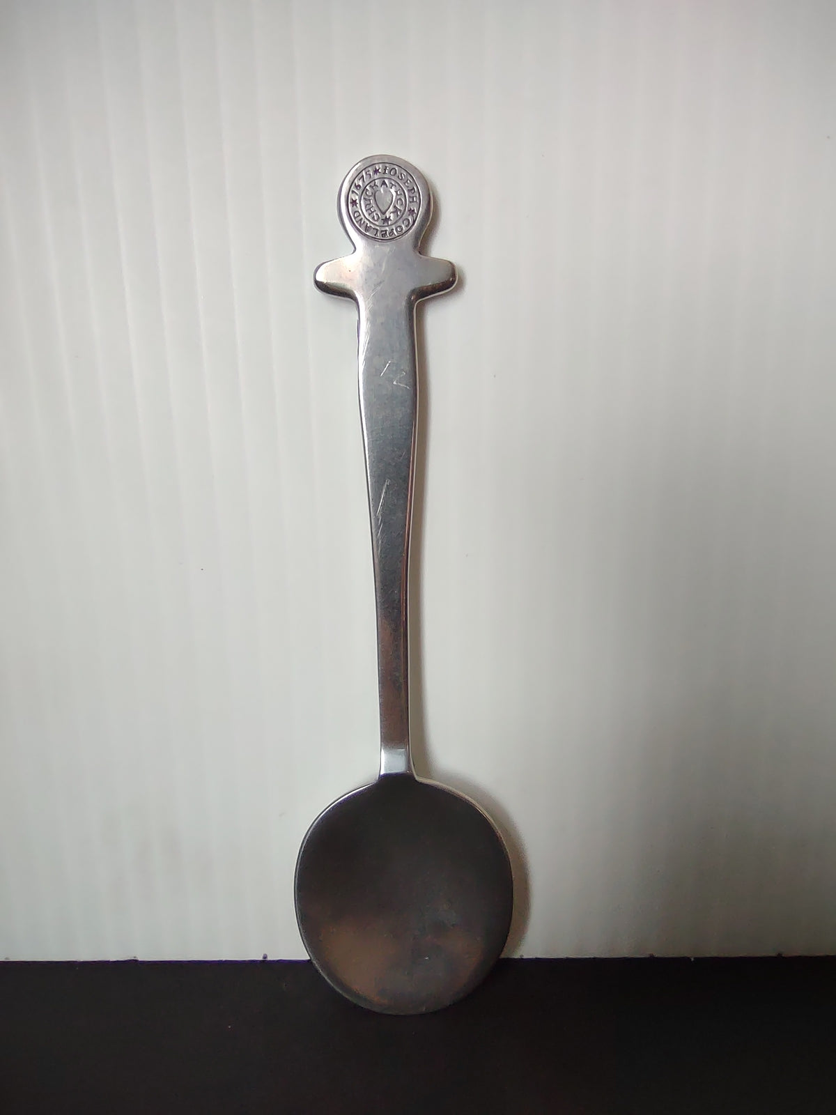 Vintage Joseph Copeland Handmade Pewter Medallion Handle Spoon [7480E]