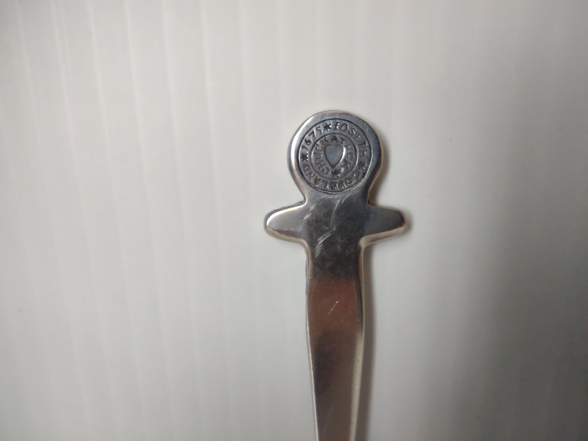 Vintage Joseph Copeland Handmade Pewter Medallion Handle Spoon [7480E]