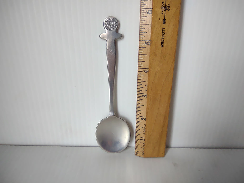 Vintage Joseph Copeland Handmade Pewter Medallion Handle Spoon [7480E]