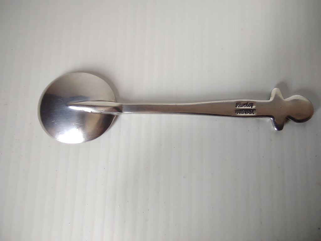 Vintage Joseph Copeland Handmade Pewter Medallion Handle Spoon [7480E]