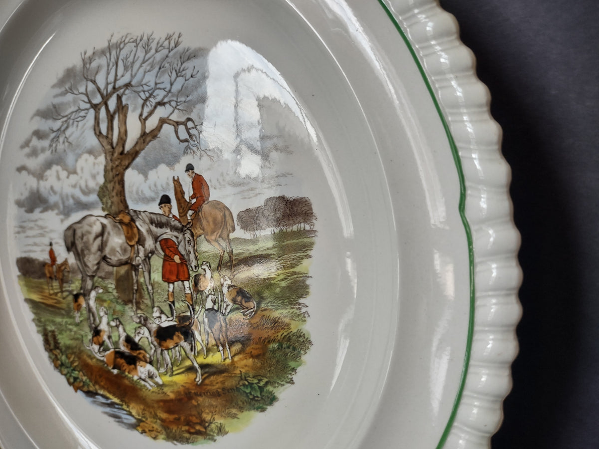 Vintage Off-White Copeland Spode The Huntsman Hunting Scene Plate [7482]