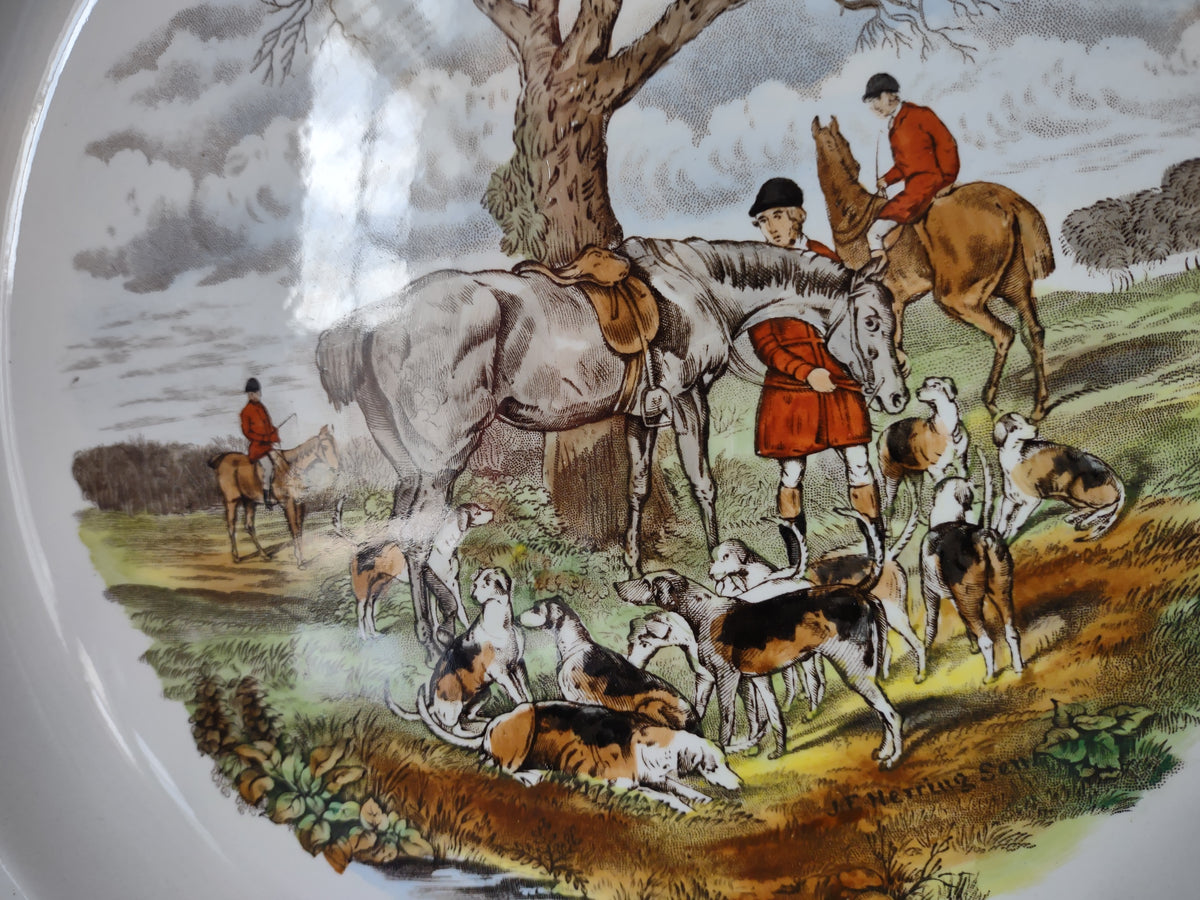 Vintage Off-White Copeland Spode The Huntsman Hunting Scene Plate [7482]
