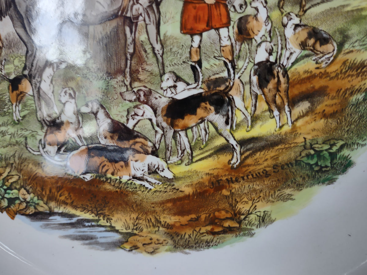 Vintage Off-White Copeland Spode The Huntsman Hunting Scene Plate [7482]