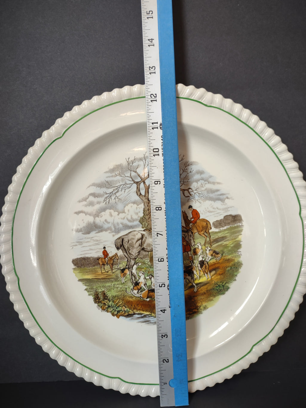 Vintage Off-White Copeland Spode The Huntsman Hunting Scene Plate [7482]