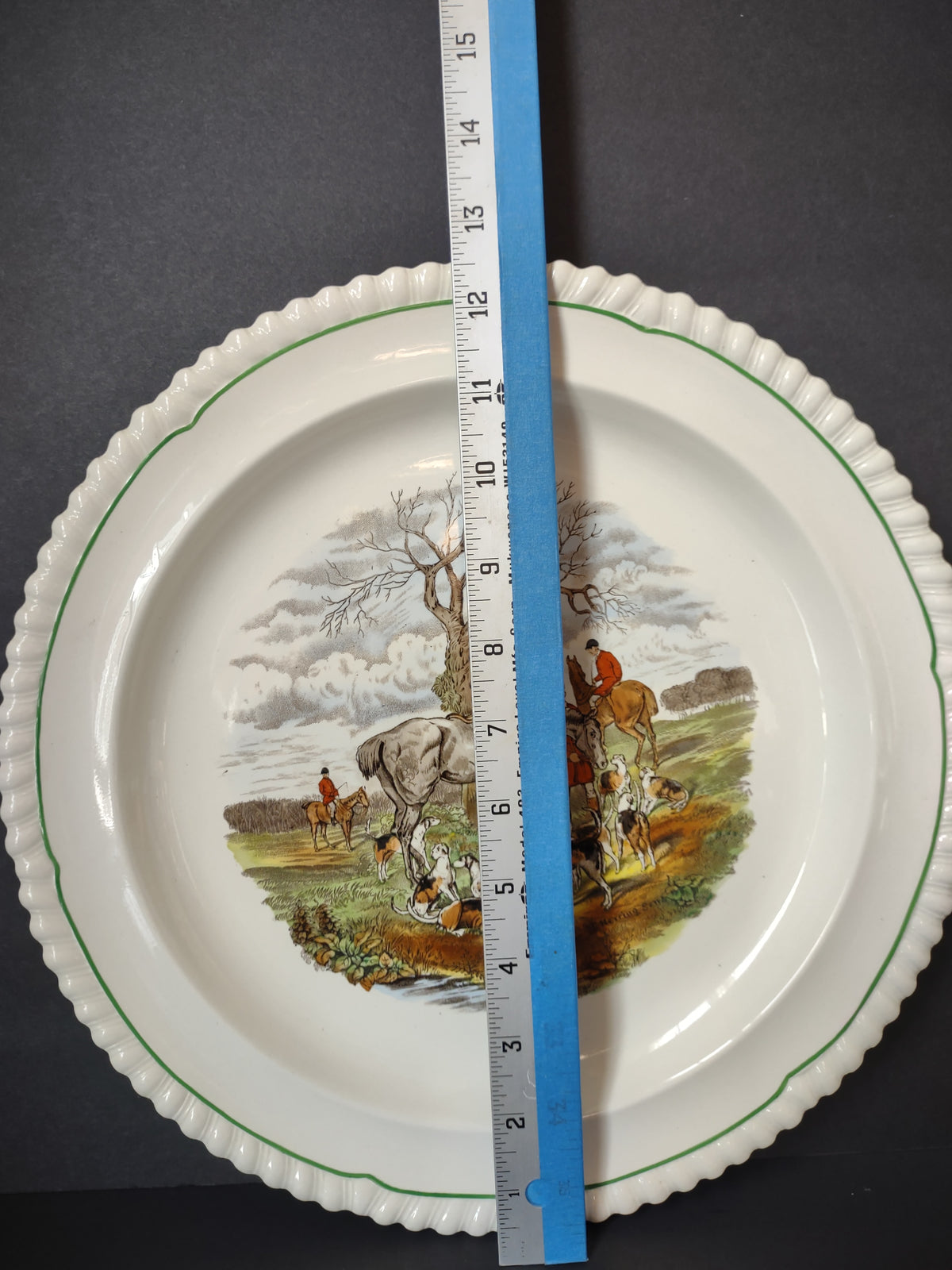Vintage Off-White Copeland Spode The Huntsman Hunting Scene Plate [7482]