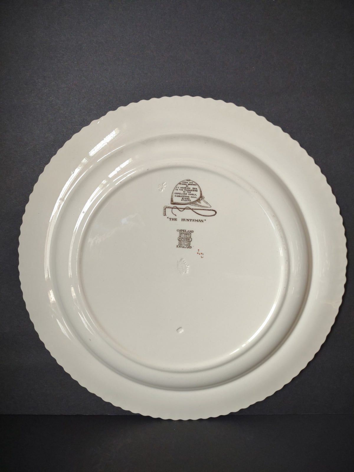 Vintage Off-White Copeland Spode The Huntsman Hunting Scene Plate [7482]