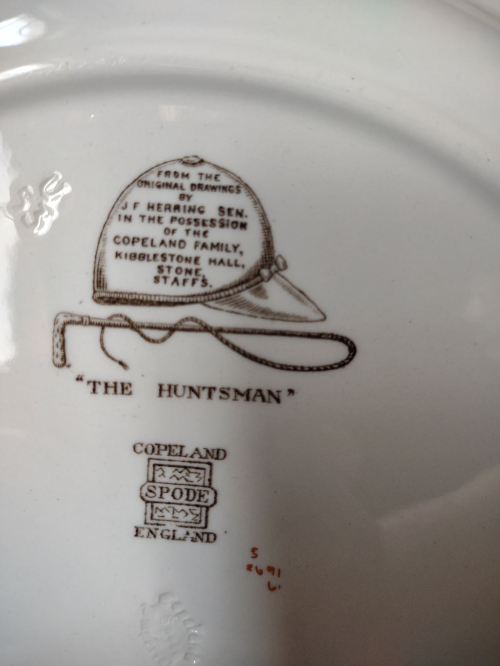 Vintage Off-White Copeland Spode The Huntsman Hunting Scene Plate [7482]