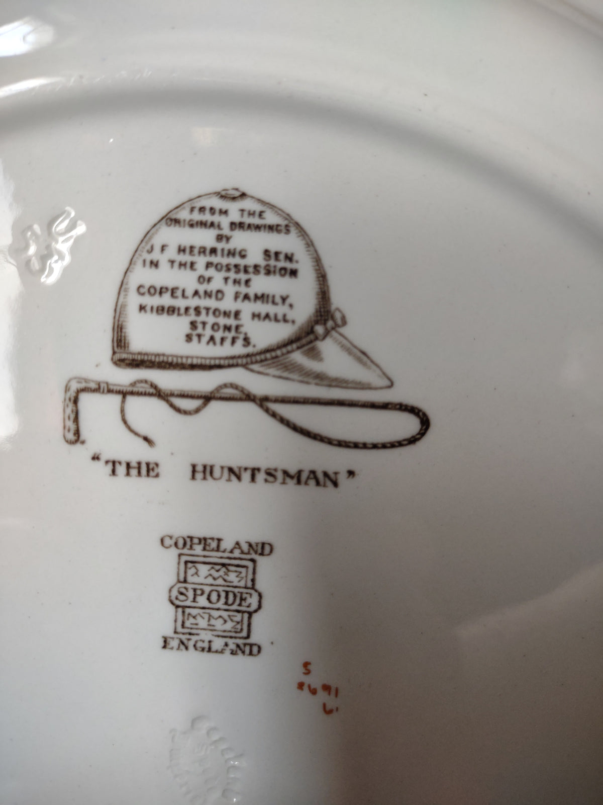Vintage Off-White Copeland Spode The Huntsman Hunting Scene Plate [7482]
